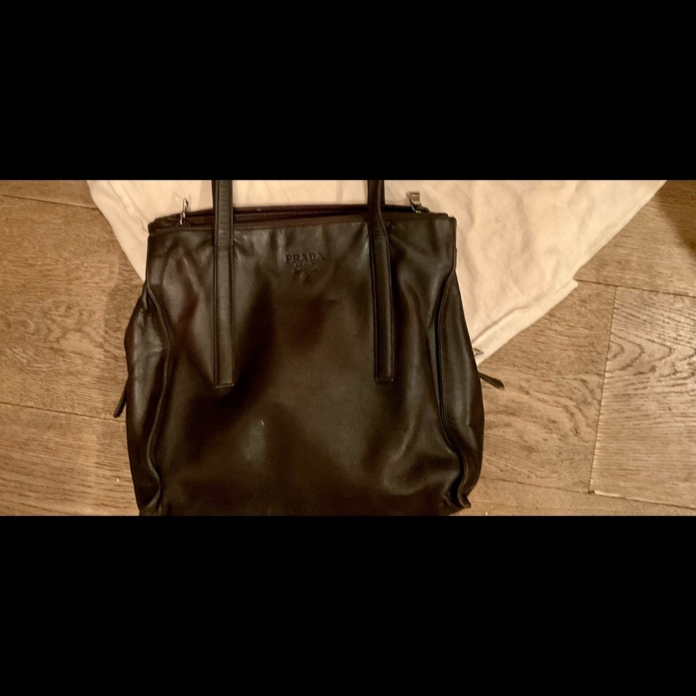 PRADA BAG, BROWN LEATHER